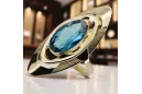 14 Karat Gelbgold Aquamarin Ring Vintage Stil vrc189y